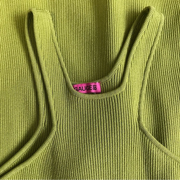 GAUGE81 Avila Ribbed Mini Halter Dress in Bright Green - Picture 7 of 9